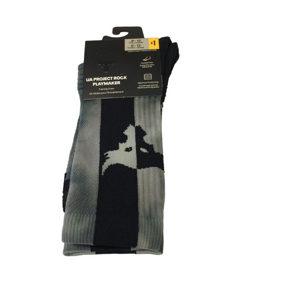 UA Under Armour Project Rock Playmaker Training Crew Fisher Green Black Size 8-1 - Picture 1 of 3